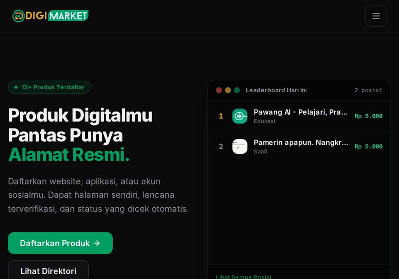 Tangkapan layar DigiMarket