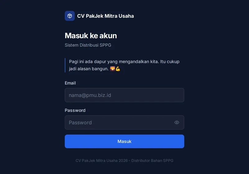 Tangkapan layar ERP SPPG PMU